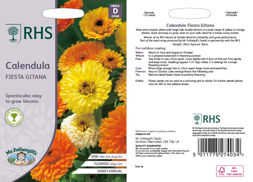 RHS Calendula Fiesta Gitana