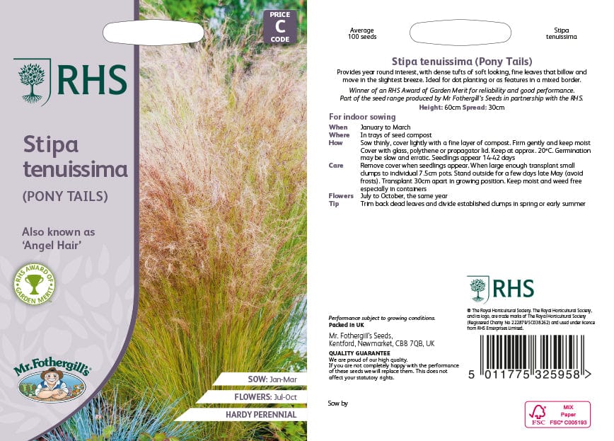 RHS Stipa Tenuissima Pony Tails Seeds