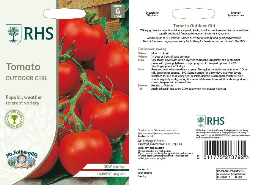 RHS Tomato Outdoor Girl