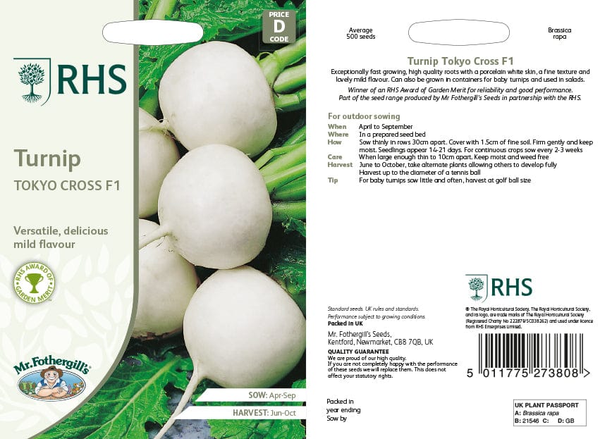 RHS Turnip Tokyo Cross F1 Seeds