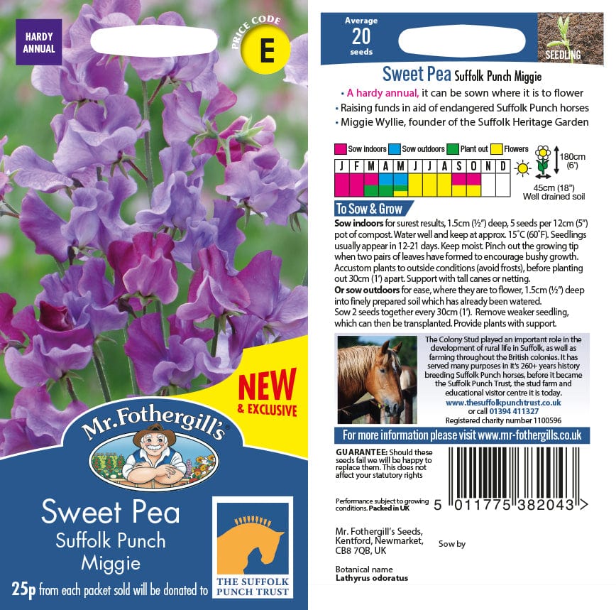 Sweet Pea Suffolk Punch Miggie Flower Seeds