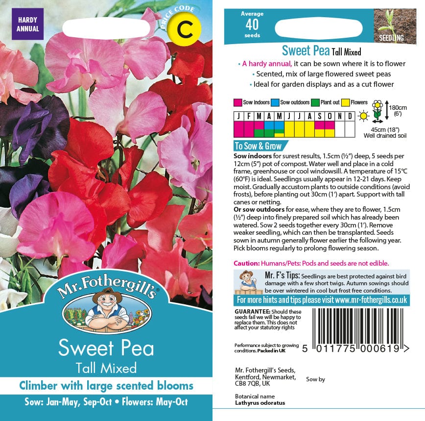 Sweet Pea Tall Mixed Seeds