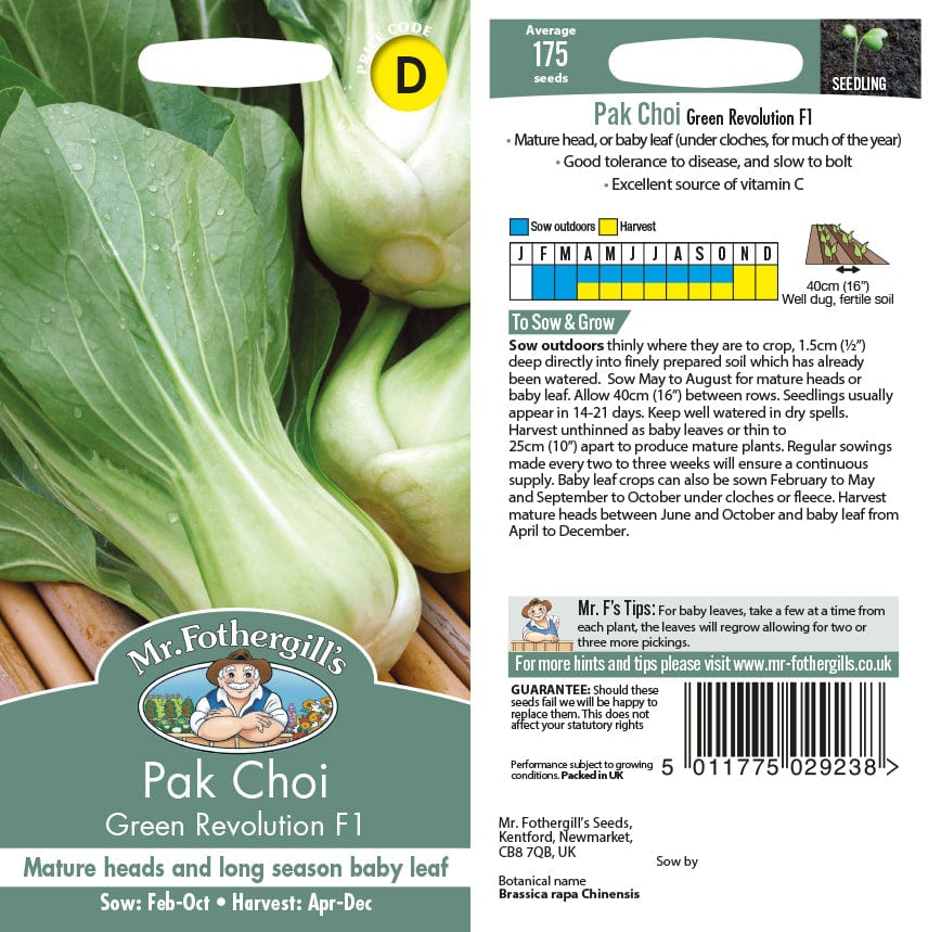 Pak Choi Green Revolution F1 Seeds