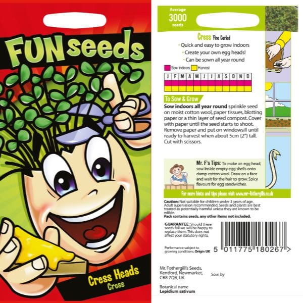 Fun Cress Heads Vegetable Seeds