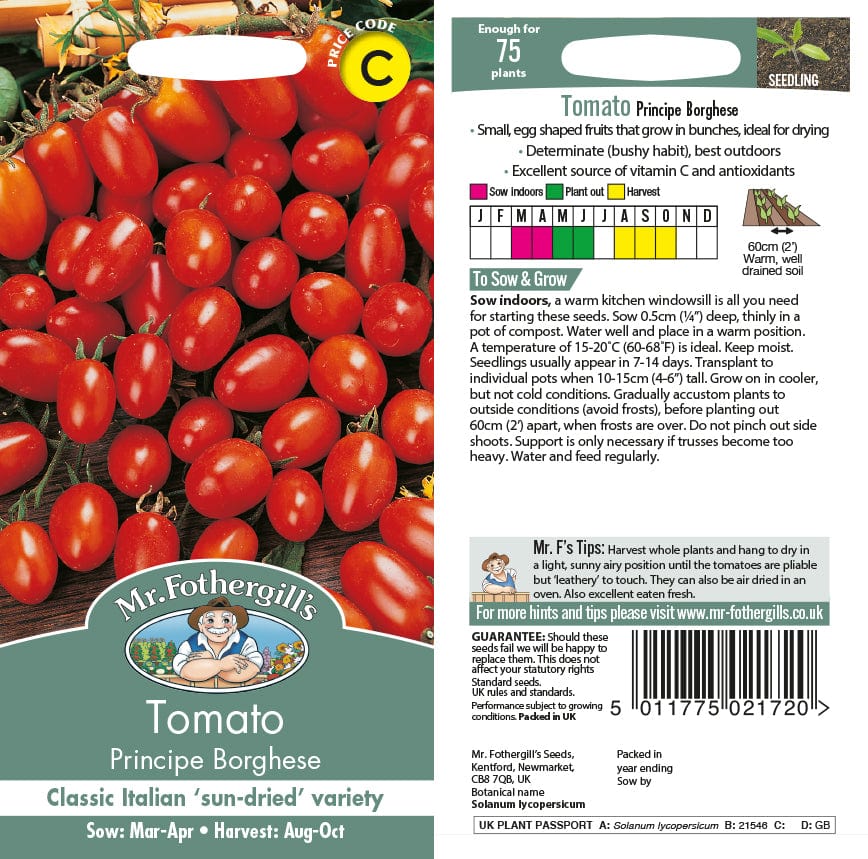 Tomato (Plum) Principe Borghese Seeds