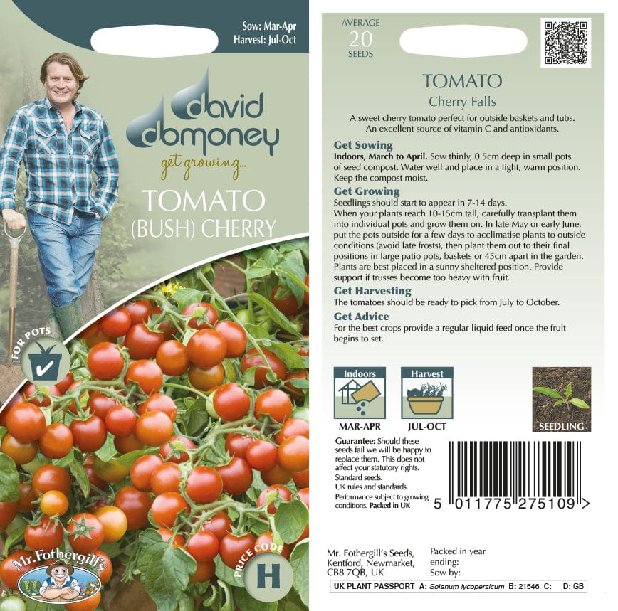 David Domoney, Get Growing Tomato Tumbling Cherry Seeds
