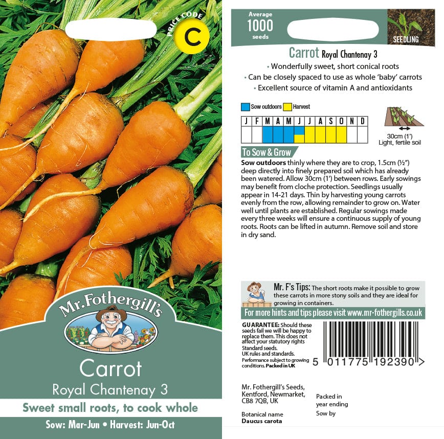 Carrot Royal Chantenay 3 Seeds