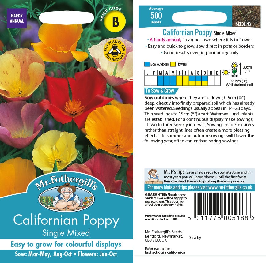 Californian Poppy Single Mixed Seeds