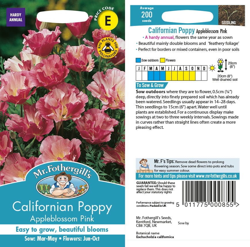 Californian Poppy Appleblossom Pink Seeds