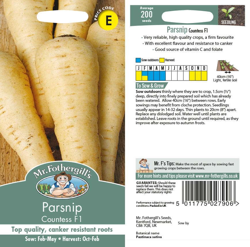 Parsnip Countess F1 Seeds