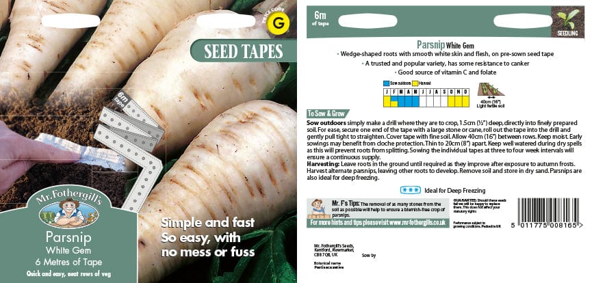 Parsnip White Gem Seed Tape