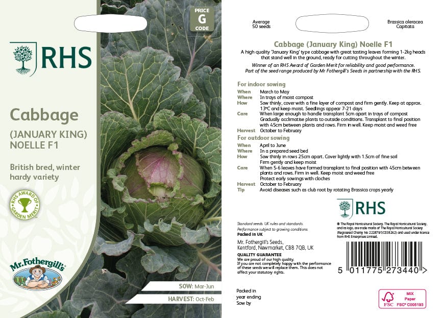 RHS Cabbage (January King) Noelle F1