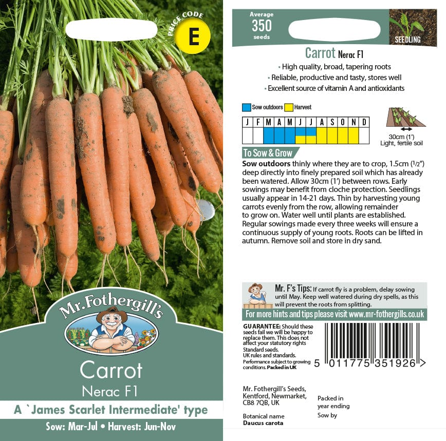 Carrot Nerac F1 Vegetable Seeds