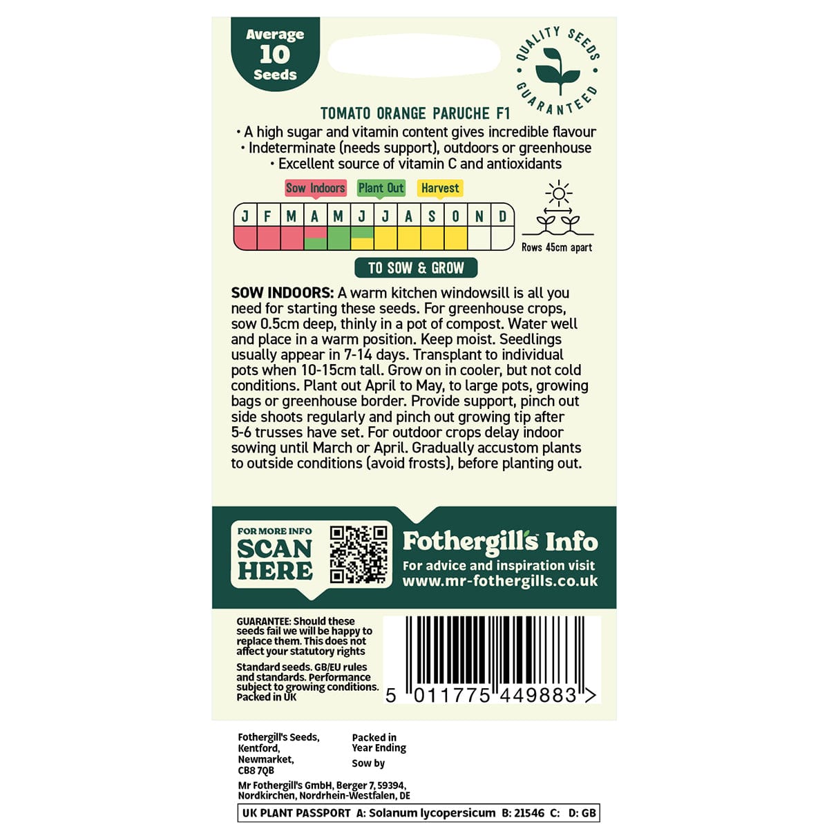 Oh Sow Simple - Tomato Orange Cherry Seeds