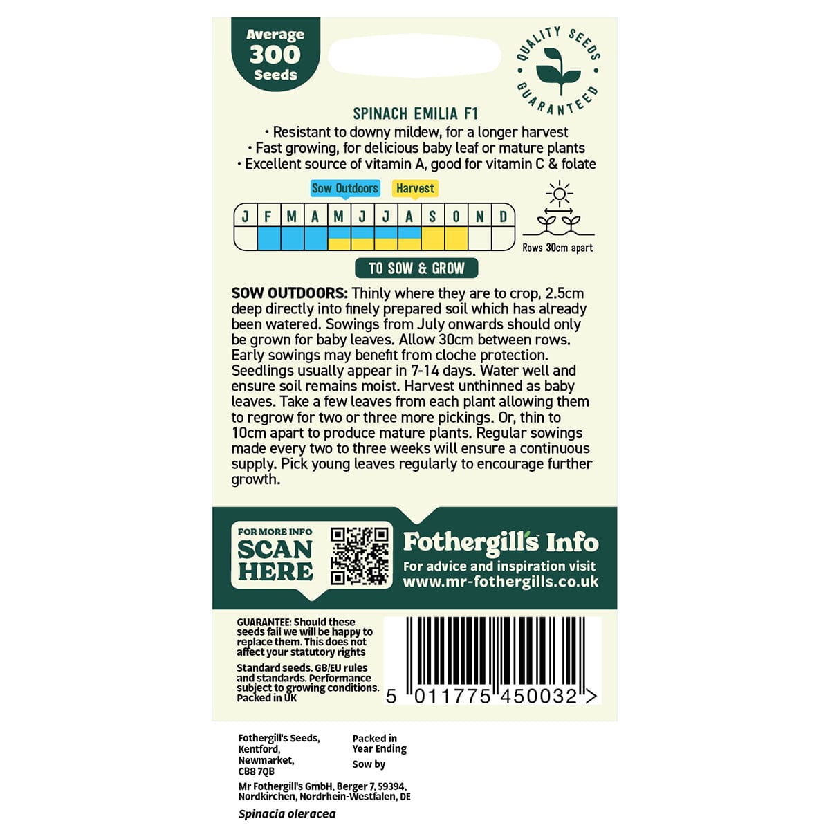 Oh Sow Simple - Spinach Seeds