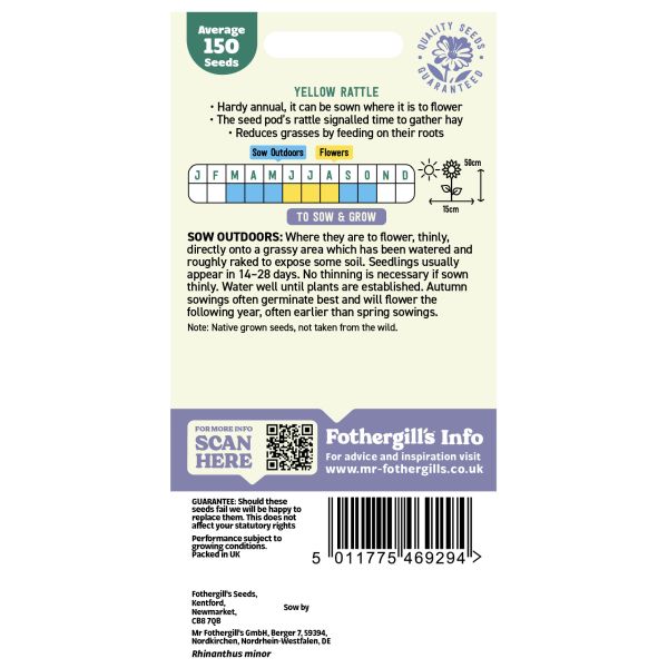 Nature's Helpers Yellow Rattle Wildflower Seeds