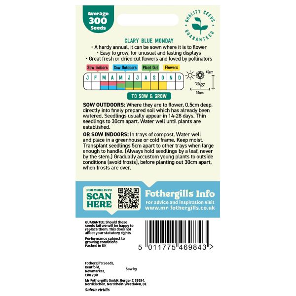 Clary Blue Monday Flower Seeds