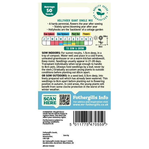 Hollyhock Giant Single Mixed