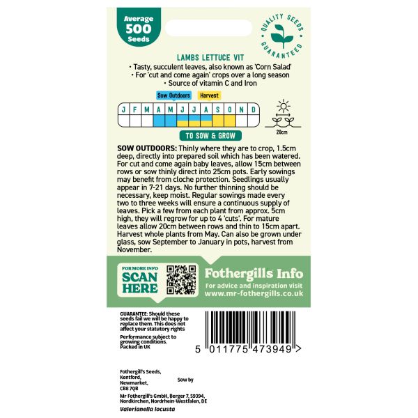Lambs Lettuce Vit Vegetable Seeds