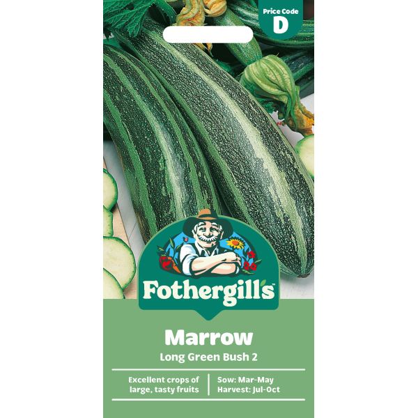 Marrow Long Green Bush 2 Seeds