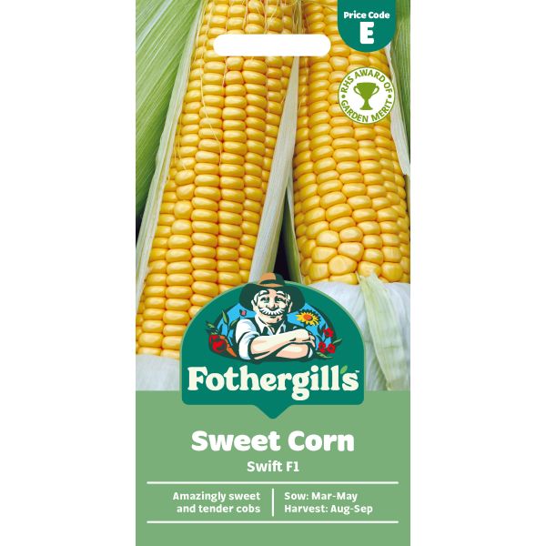 Sweet Corn Swift F1 Seeds from Mr Fothergill's Seeds and Plants