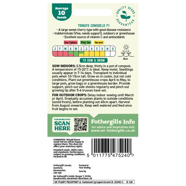 Tomato (Cherry) Consuelo F1 Vegetable Seeds