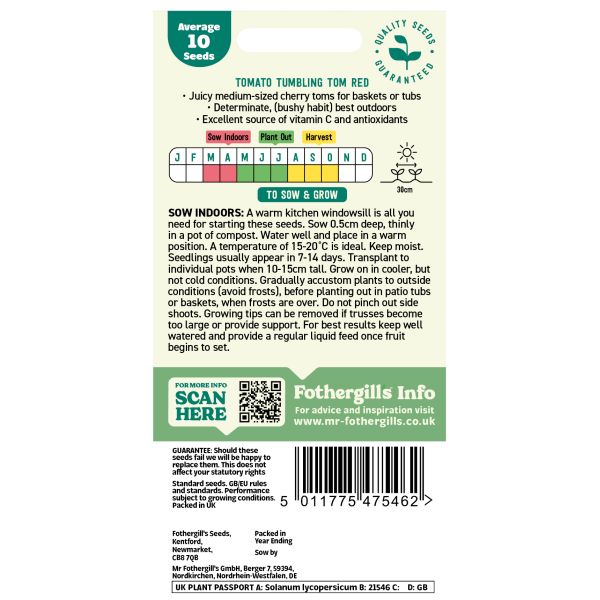 Tomato (Cherry) Tumbling Tom Red Seeds