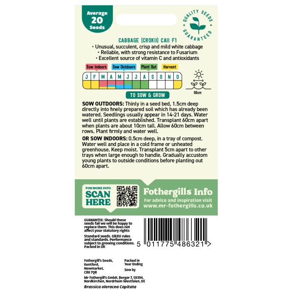 Cabbage Crokii Caii F1 Seeds
