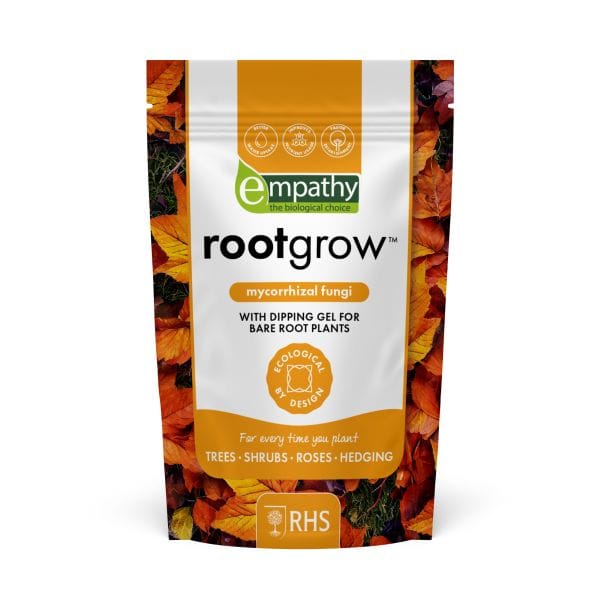Rootgrow mycorrhizal fungi package with Empathy branding on a white background
