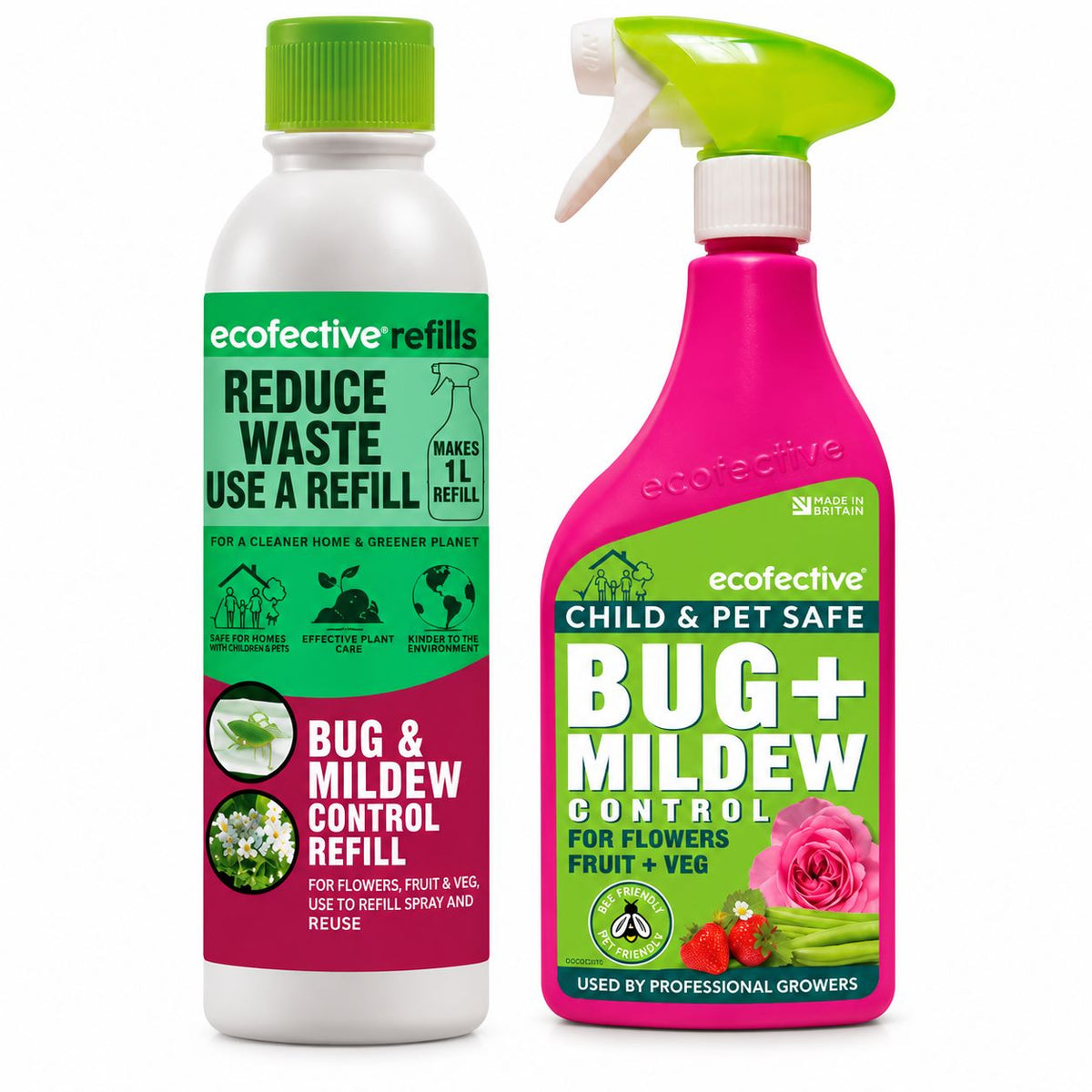 Bug & Mildew Control Spray 1ltr and Concentrate Refill 200ml