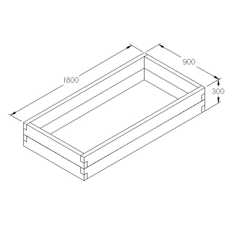 Caledonian Wooden Rectangular Raised Bed