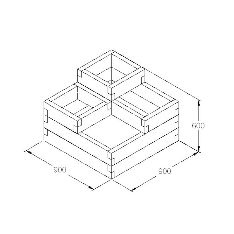 Caledonian Wooden Tiered Raised Bed