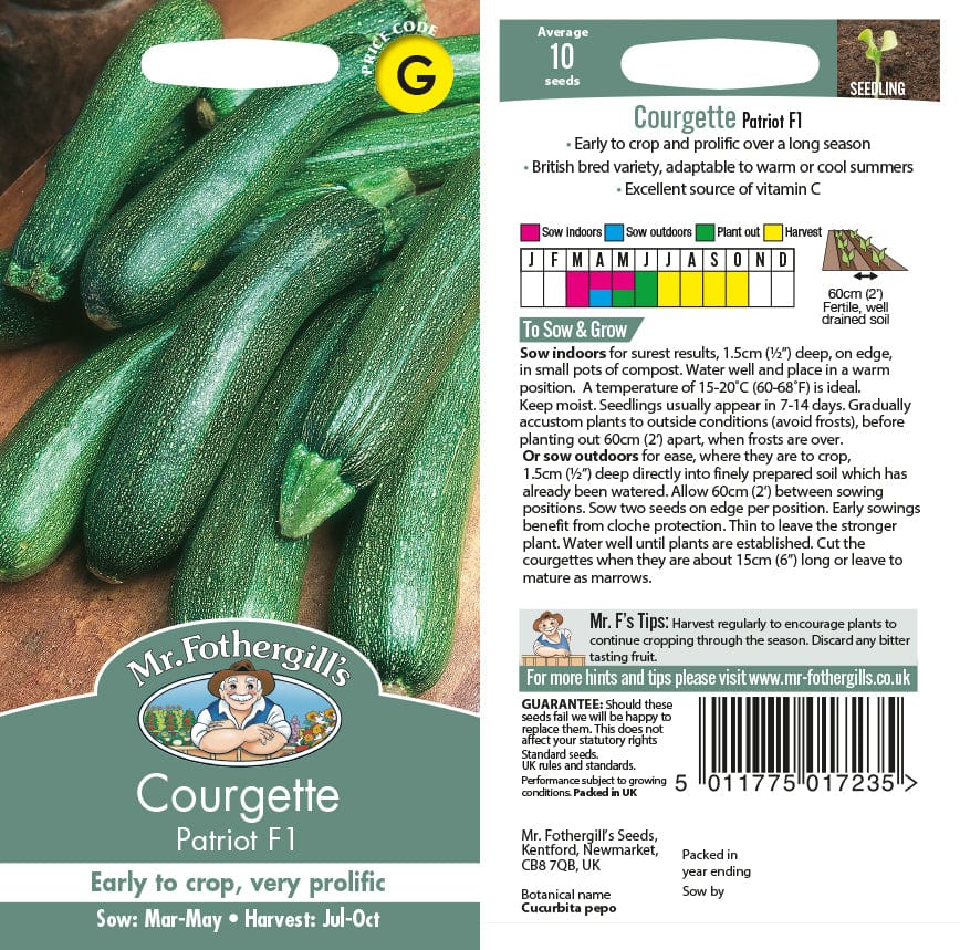 Courgette Patriot F1 Seeds