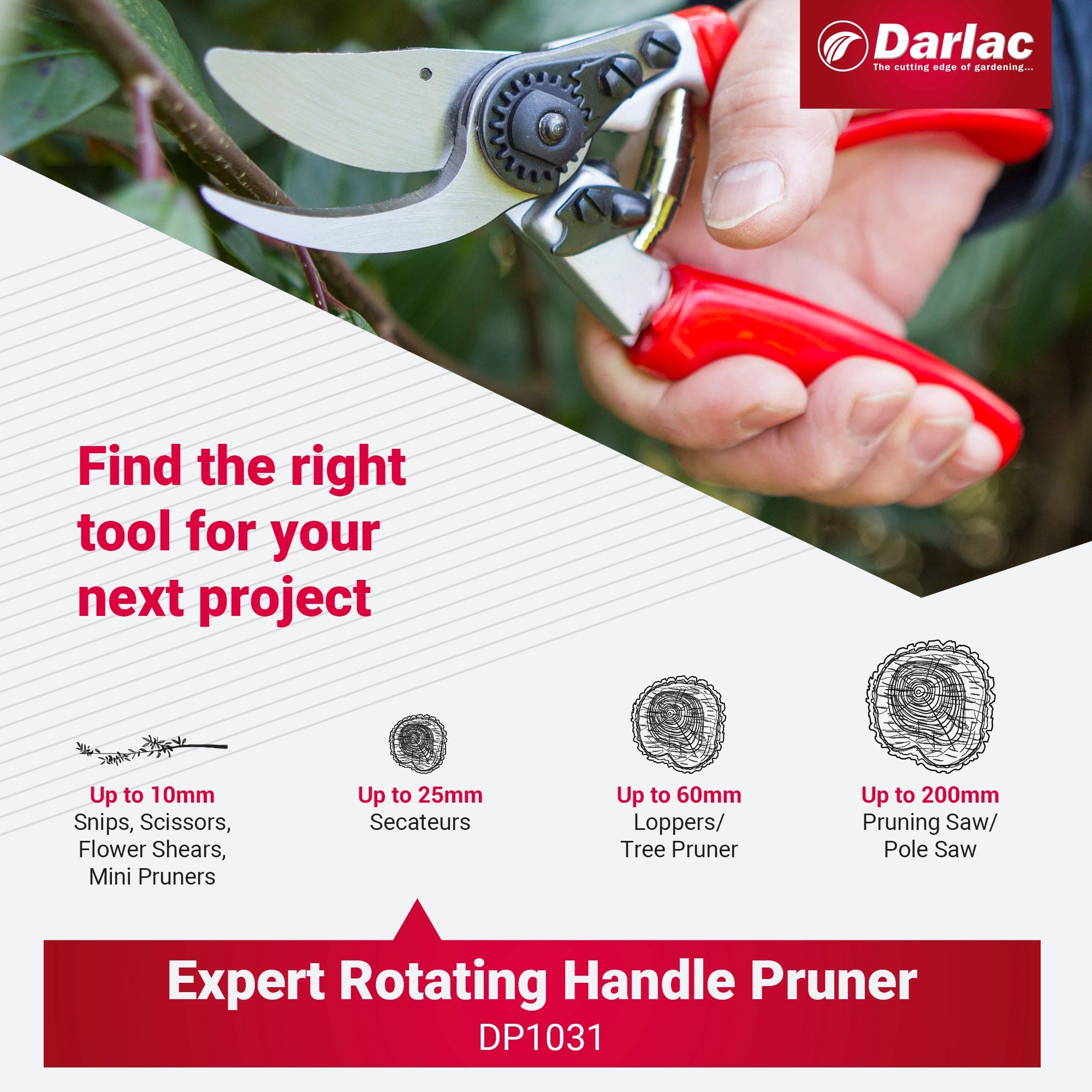 Darlac Expert Rotating Handle Bypass Secateurs