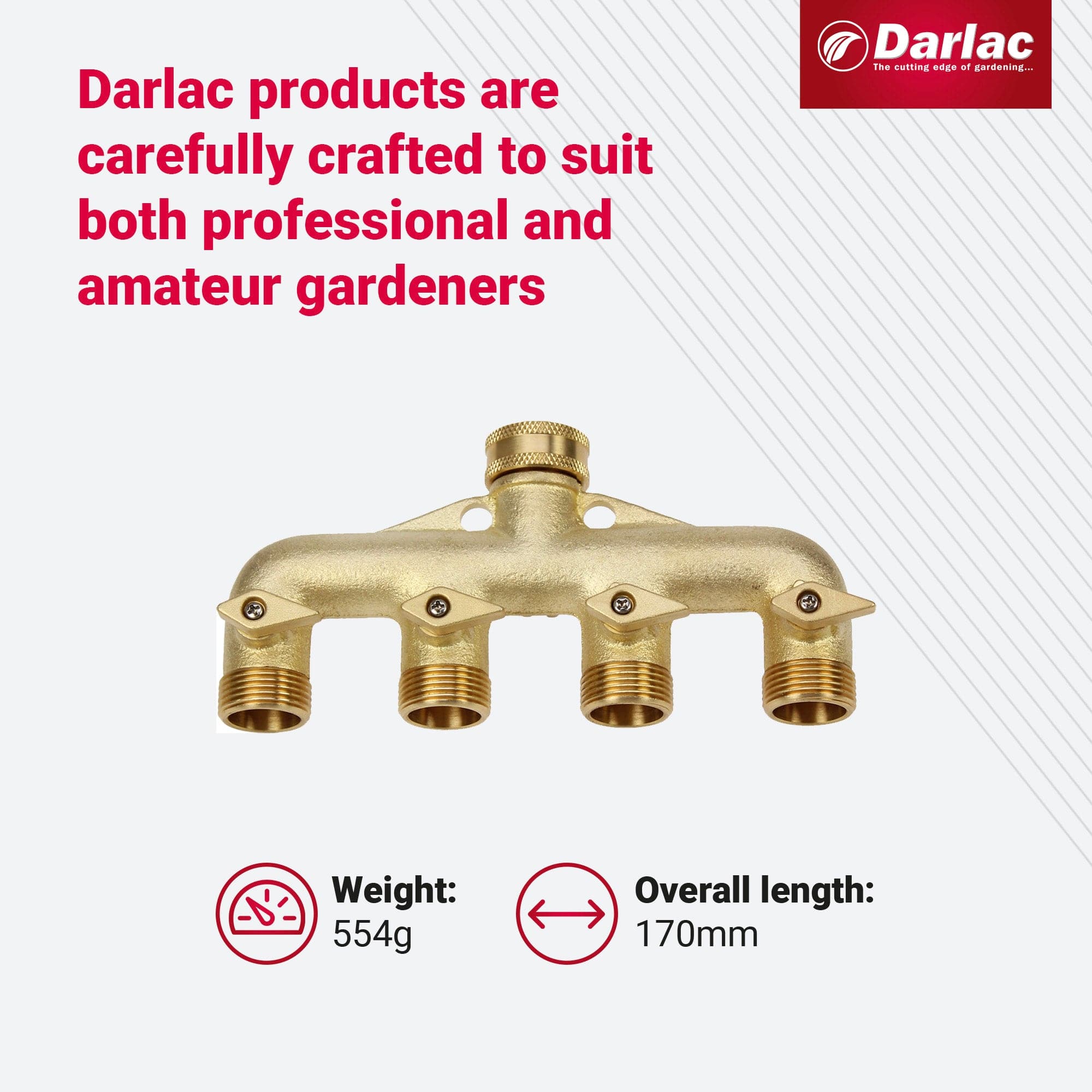 Darlac Four Way Brass Manifold with wall fixings