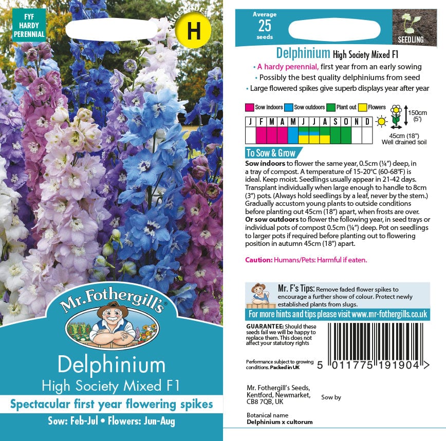 Delphinium High Society Mixed F1 Seeds