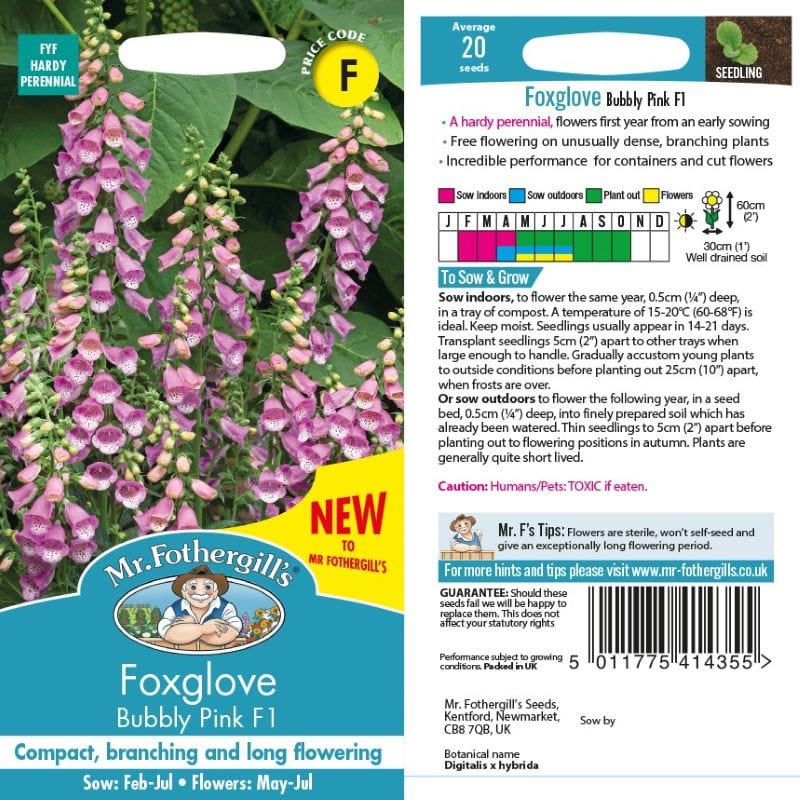 Foxglove Bubbly Pink F1 Seeds