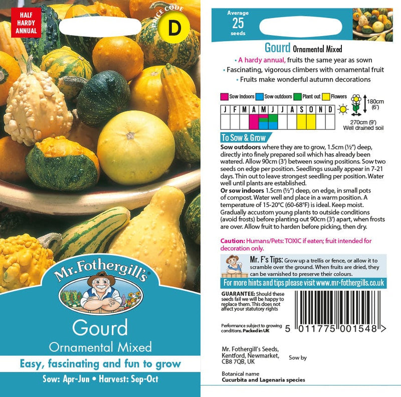 Gourd Ornamental Mixed Seeds from Mr Fothergill's Seeds and Plants