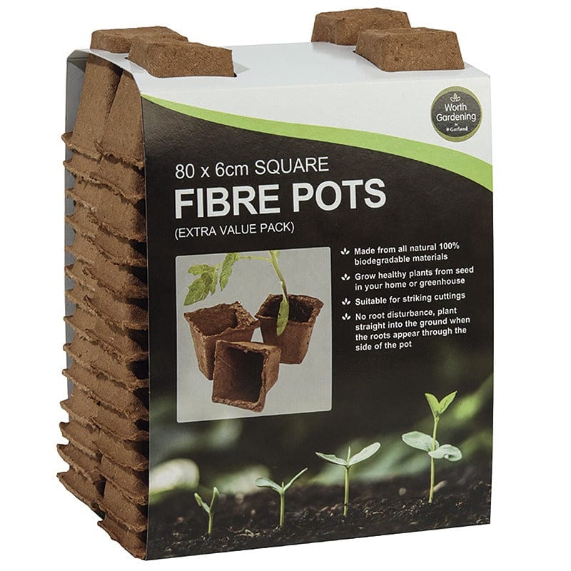 Square Fibre Pots 6cm x 80