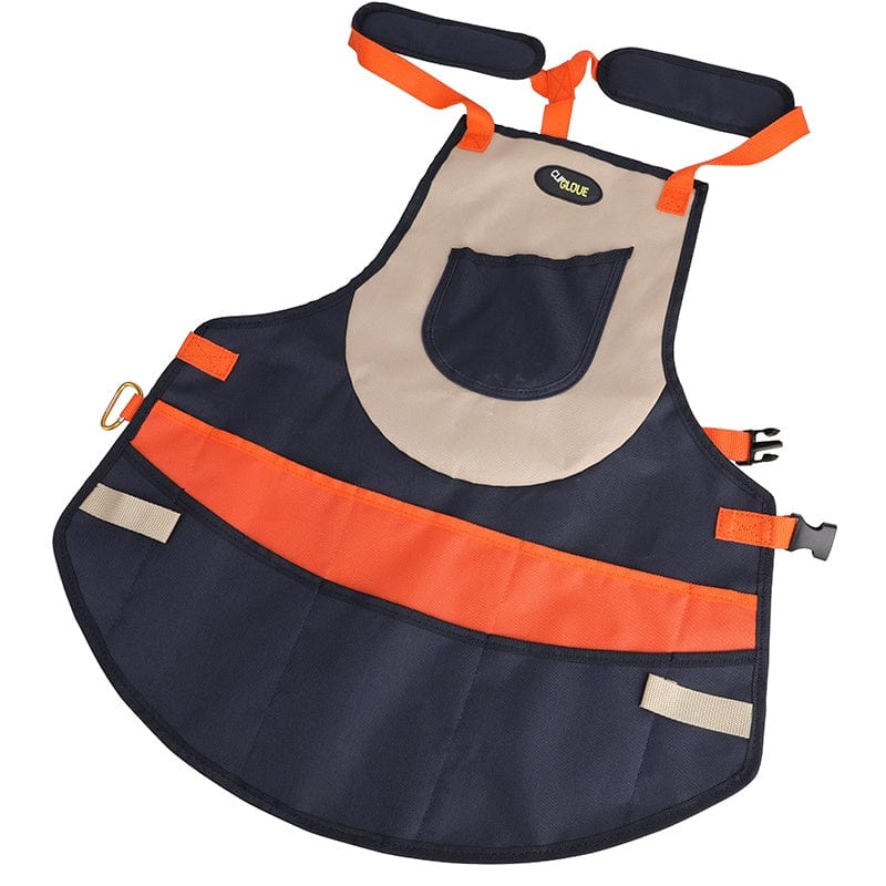 Short Apron in Orange and Navy