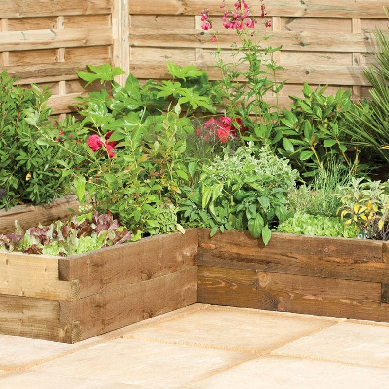 Caledonian Wooden Corner Raised Bed