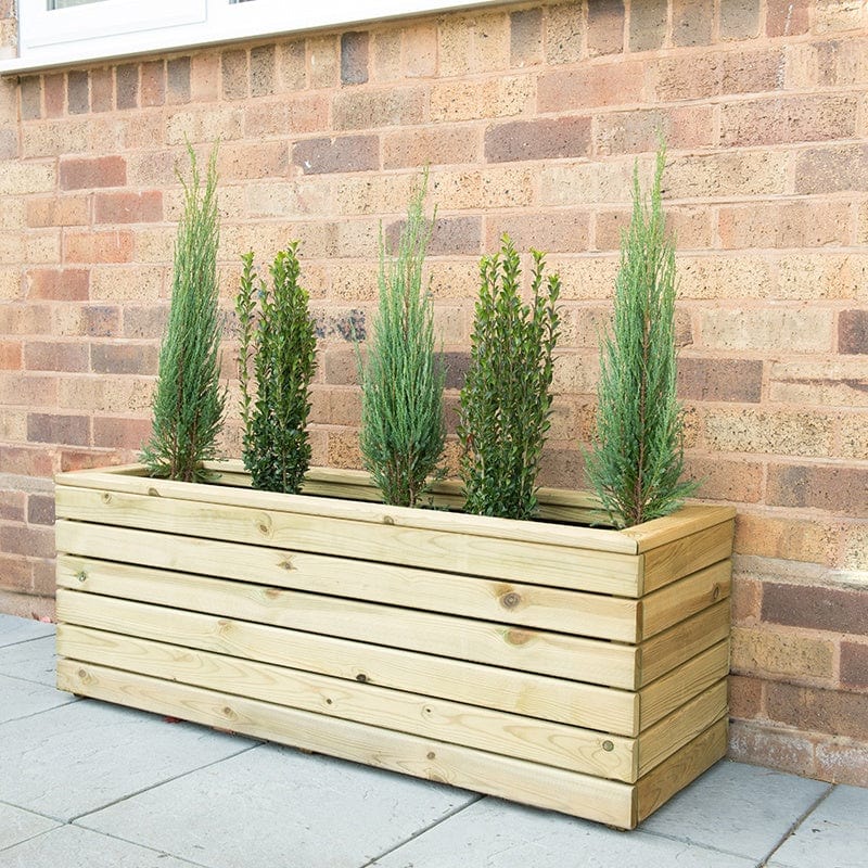 Linear Wooden Garden Planter Long