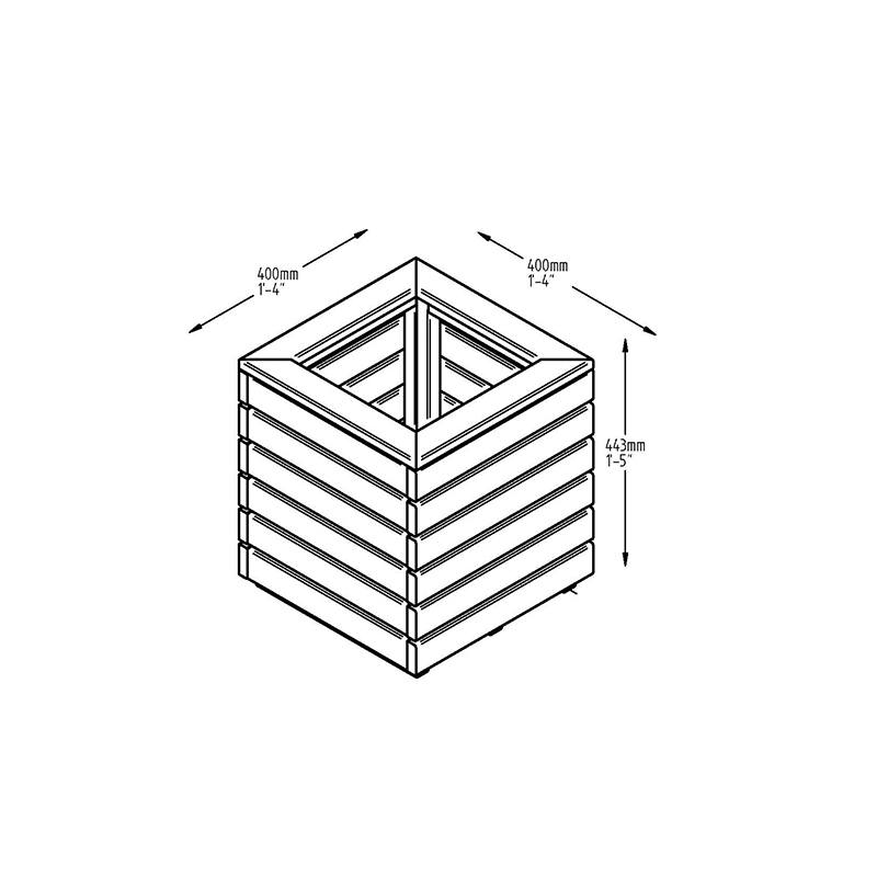 Linear Wooden Garden Planter Square