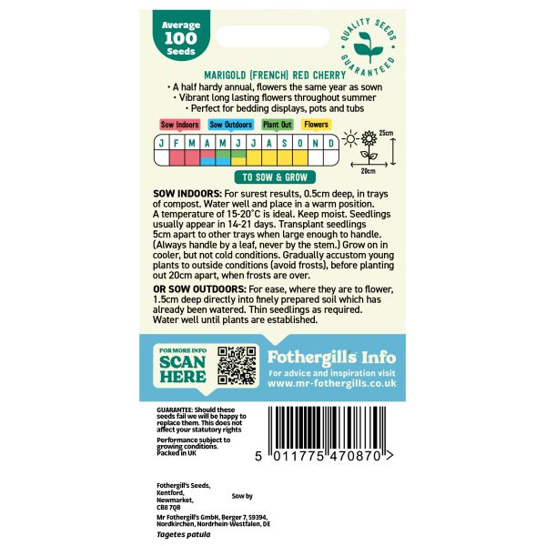 Marigold (French) Red Cherry Seeds
