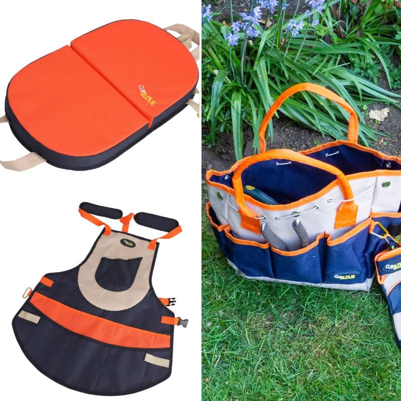 Orange/Navy Short Apron, Kneeler and Soft Bag Collection