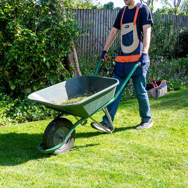 Short Apron in Orange and Navy