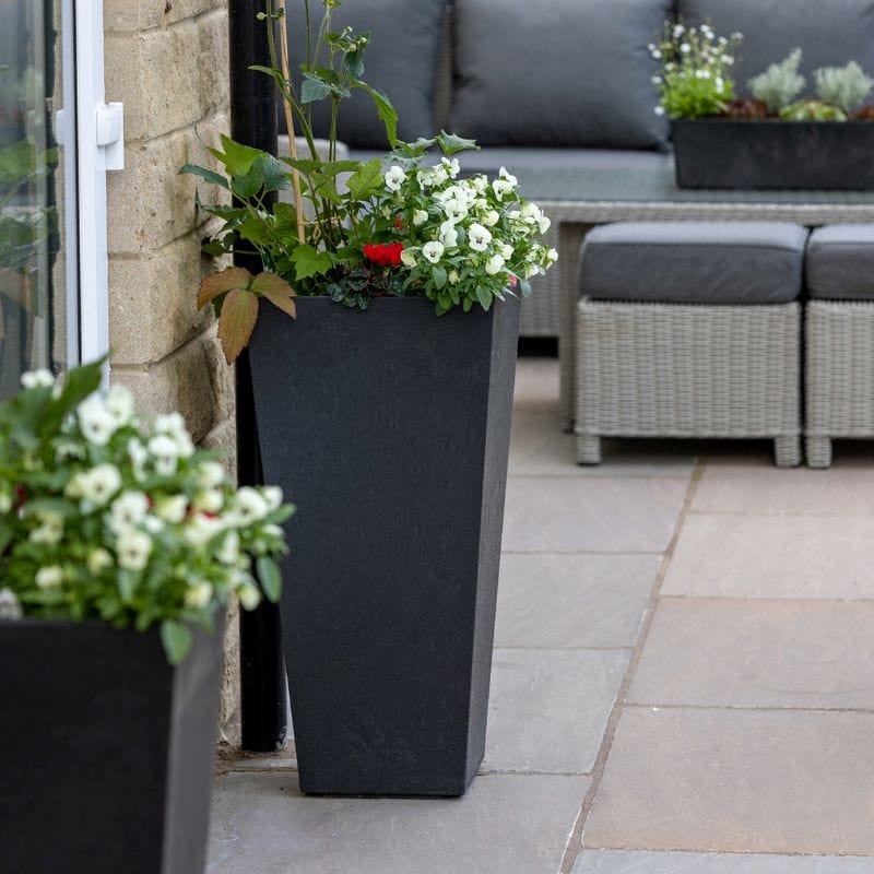 Sonata Recycled and Unbreakable Plant Pots 71cm Slate Twin Pack