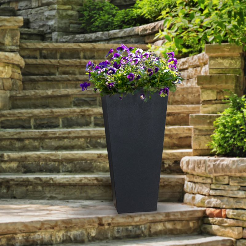 Sonata Recycled and Unbreakable Plant Pots 71cm Slate Twin Pack